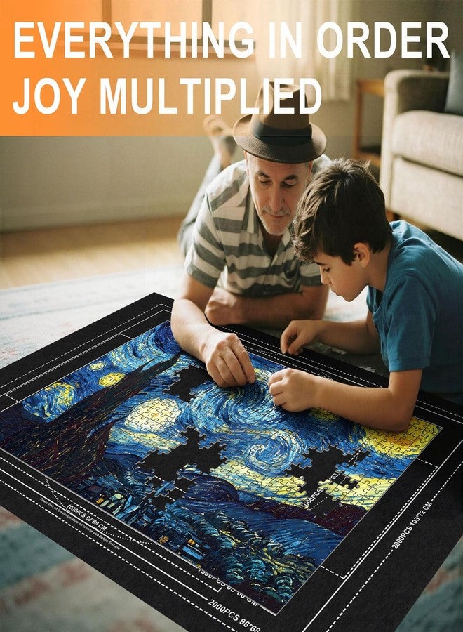 Napzy Jigsaw Puzzle Mat with 8 Sorter Trays, Roll Up Storage for 2000 1500 1000 Pieces Puzzle, Portable Puzzle Saver & Organizer, Inflatable Tube, Air Pump, Straps & Carry Bag for Travel - Image 2