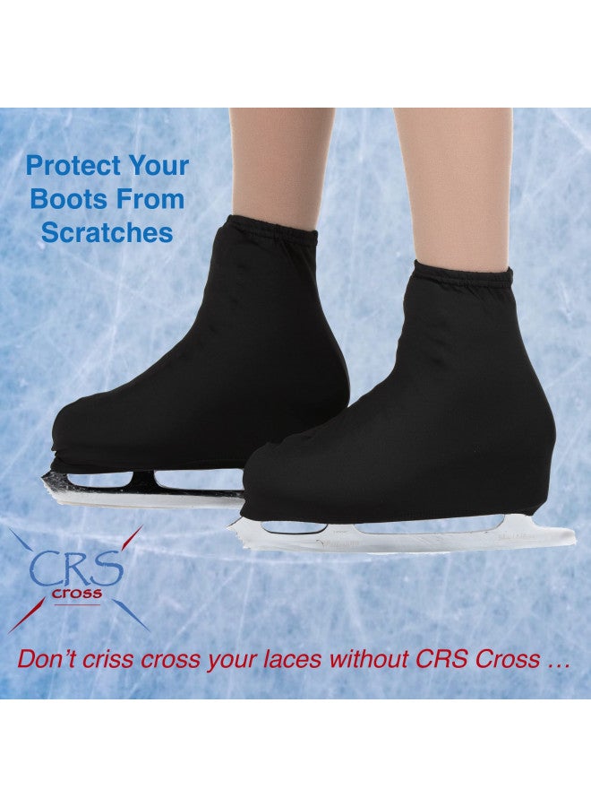 CRS Cross CRS Cross Boot Covers for Skates Lycra Skate Covers. Protect and be Performance Ready for Figure Skating, Ice Skating, Roller Skates. (Black, Adult) - Image 2