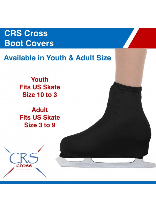 CRS Cross CRS Cross Boot Covers for Skates Lycra Skate Covers. Protect and be Performance Ready for Figure Skating, Ice Skating, Roller Skates. (Black, Adult) - Image 1