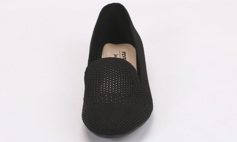 FEVERSOLE Women's Woven Fashion Breathable Knit Flat Shoes Black Loafer Size 8.5 M US - Image 2