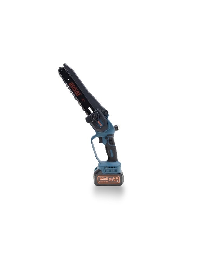 بوناي منشار كهربائي ليثيوم من بوناي BN-HK102، منشار سلسلة 2 في 1، 6+8 بوصة، محرك عالي الطاقة، بطارية ليثيوم أيون 88 فولت 4 أمبير/ساعة، أداة قطع محمولة خفيفة الوزن مع لوحة توجيه متينة - Image 4