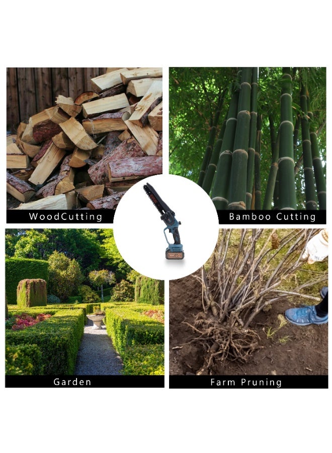 بوناي منشار كهربائي ليثيوم من بوناي BN-HK102، منشار سلسلة 2 في 1، 6+8 بوصة، محرك عالي الطاقة، بطارية ليثيوم أيون 88 فولت 4 أمبير/ساعة، أداة قطع محمولة خفيفة الوزن مع لوحة توجيه متينة - Image 5