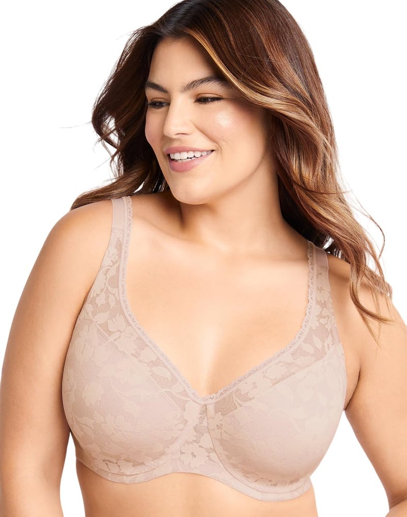 Bali Passion for Comfort Womenâ€™s Lace Underwire Bra, Multiway Convertible Bra, Soft Lace Bras for Women Sandshell - Image 1