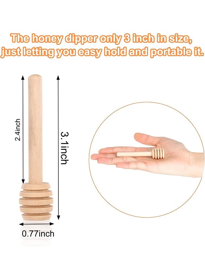 HY 6 Pcs Mini Wooden Honey Dipper Sticks, Honey Dippers 3 inch for Honey Jar Dispense Drizzle Honey and Wedding Party Favors - Image 2