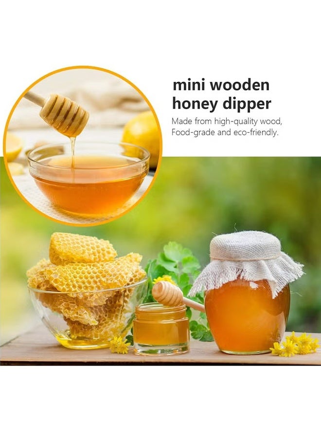 HY 6 Pcs Mini Wooden Honey Dipper Sticks, Honey Dippers 3 inch for Honey Jar Dispense Drizzle Honey and Wedding Party Favors - Image 3