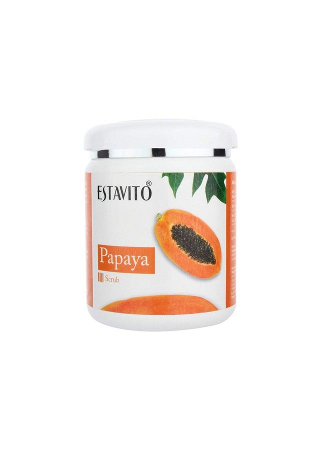 ESTAVITO Papaya Scrub 500Gm For Clear And Brighter Skin Removes Sun Tan Pigmentation Scar ; All Types Of Skin - Image 2