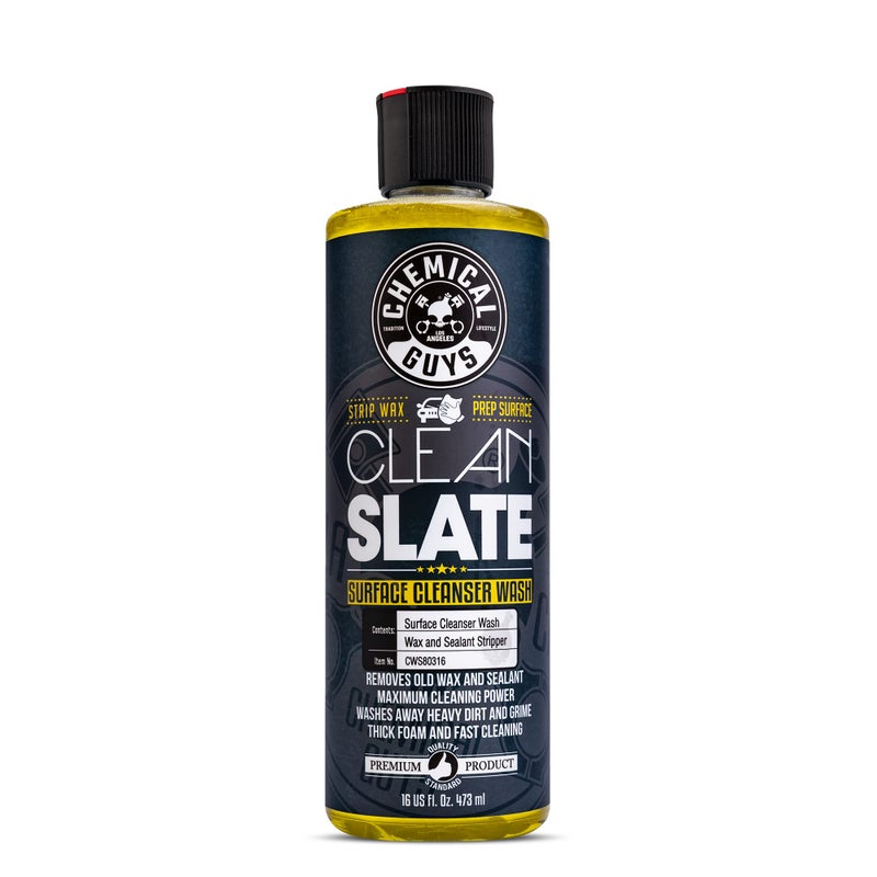 Chemical Guys CWS80316 Clean Slate Deep Surface Cleaning Car Wash Soap (Removes Old Car Waxes, Glazes & Sealants for Superior Surface Prep), 16 fl oz, Citrus Scent - Image 1