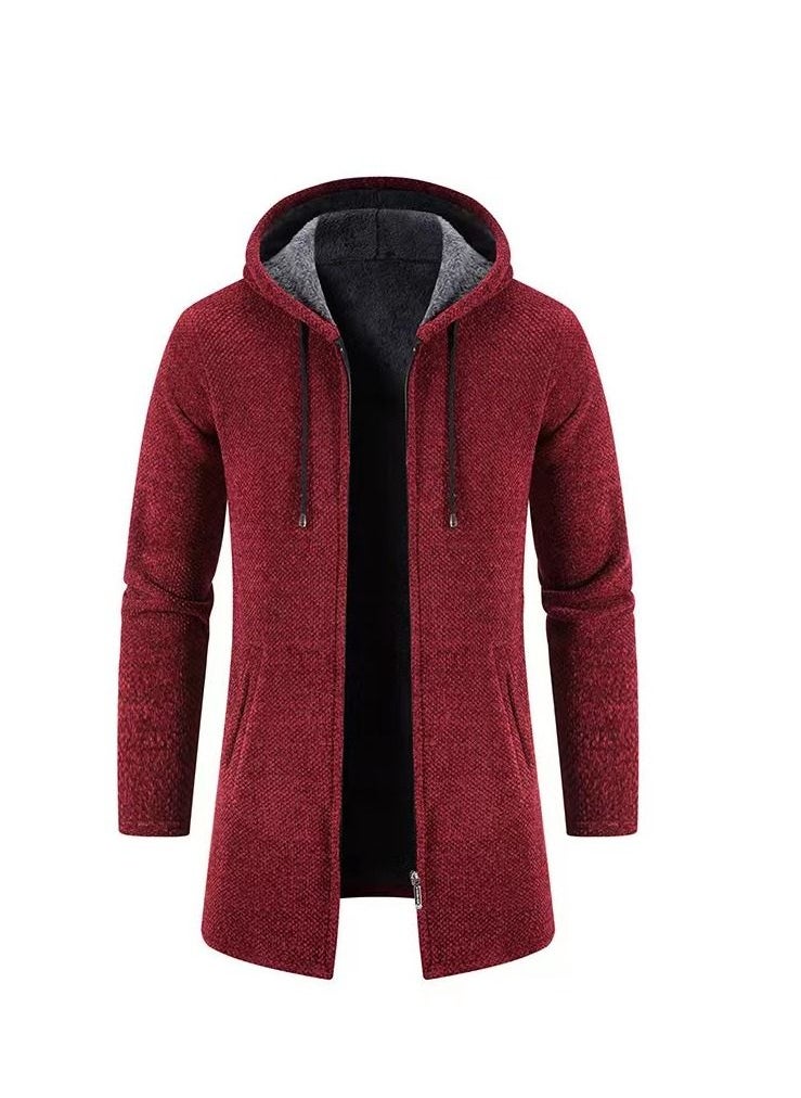 Loquat Fall/Winter Fashion Simple Sweater Cardigan Hooded Jacket  - Image 1
