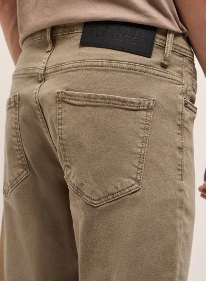 THE BEAR HOUSE Men's Stylish Khaki Jeans with Comfortable Stretch and Skinny Fit Classic Comfort With Modern Style, Perfect For Everyday Casual Looks And Effortless Streetwear Vibes
