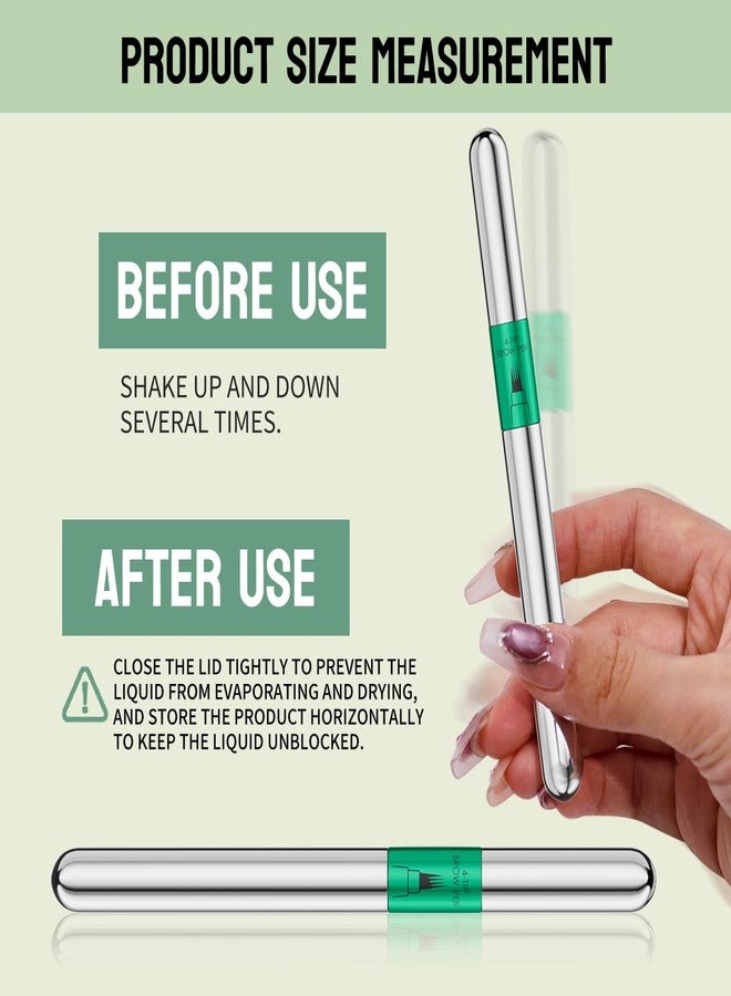 كيو اي سي قلم تحديد الحواجب السحري، قلم تحديد الحواجب بتقنية الميكروبليدينغ برأس رباعي الشعب، قلم حواجب مقاوم للماء يدوم طويلاً مع فرشاة للحواجب، يرسم شعراً يشبه الحواجب الطبيعية، يدوم طوال اليوم (بني) - Image 2