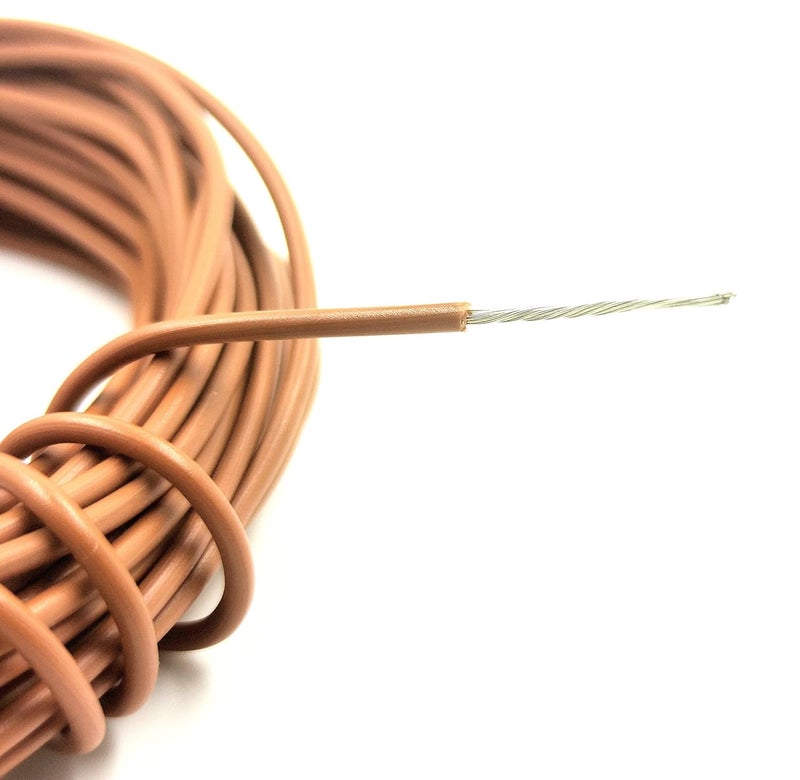 INVENTO 1mtr 20 AWG 05 sqmm 15A Tinned Copper PVC Wire Flexible Brown Cable 17mm Dia High Temperature for DIY - Image 2