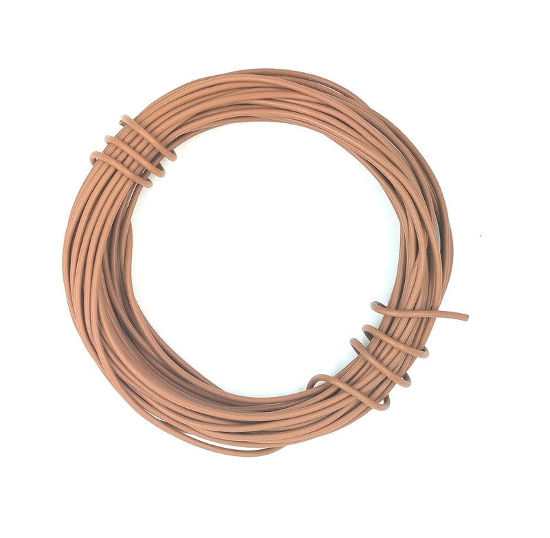 INVENTO 1mtr 20 AWG 05 sqmm 15A Tinned Copper PVC Wire Flexible Brown Cable 17mm Dia High Temperature for DIY - Image 1