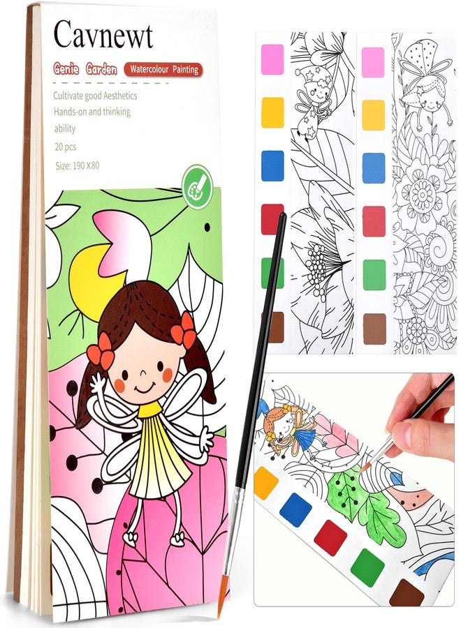 Cavnewt Watercolor Coloring Books for Kids Ages 4-8, Pocket Watercolor Painting Book Sets, Mess Free Paint with Water Books for Toddlers, Travel Activities Arts Party Birthday Gifts for Girls Boys - Image 1