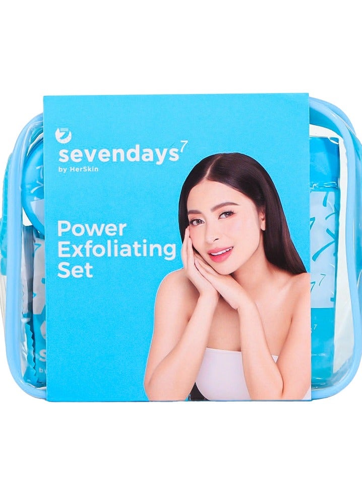 Her Skin Sevendays Power Exfoliating Set By Herskin Power Exfoliating Toner Power Exfoliating Night Cream (Combo 5Pcs Set)