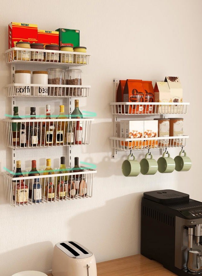 Mefirt Over The Door Pantry Organizer, Pantry Organization and Storage, 6-Tier Deep Baskets Hanging Heavy-Duty Metal, Wall Spice Rack Seasoning Shelves for Home & Kitchen, Laundry Room Bathroom, White - Image 4