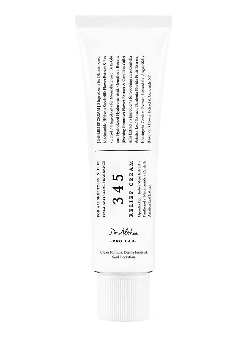 345 Relief Cream 50ml - Daily Relief for Redness | Non-Greasy Vegan Skincare 50ml