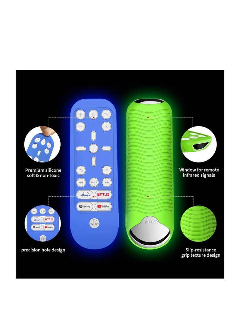 Captaintech Remote Cover, Playstation Media Remote Case, Glow in The Dark, PS5 Media Remote Cover (Fluorescent Green + Fluorescent Blue) - Image 2