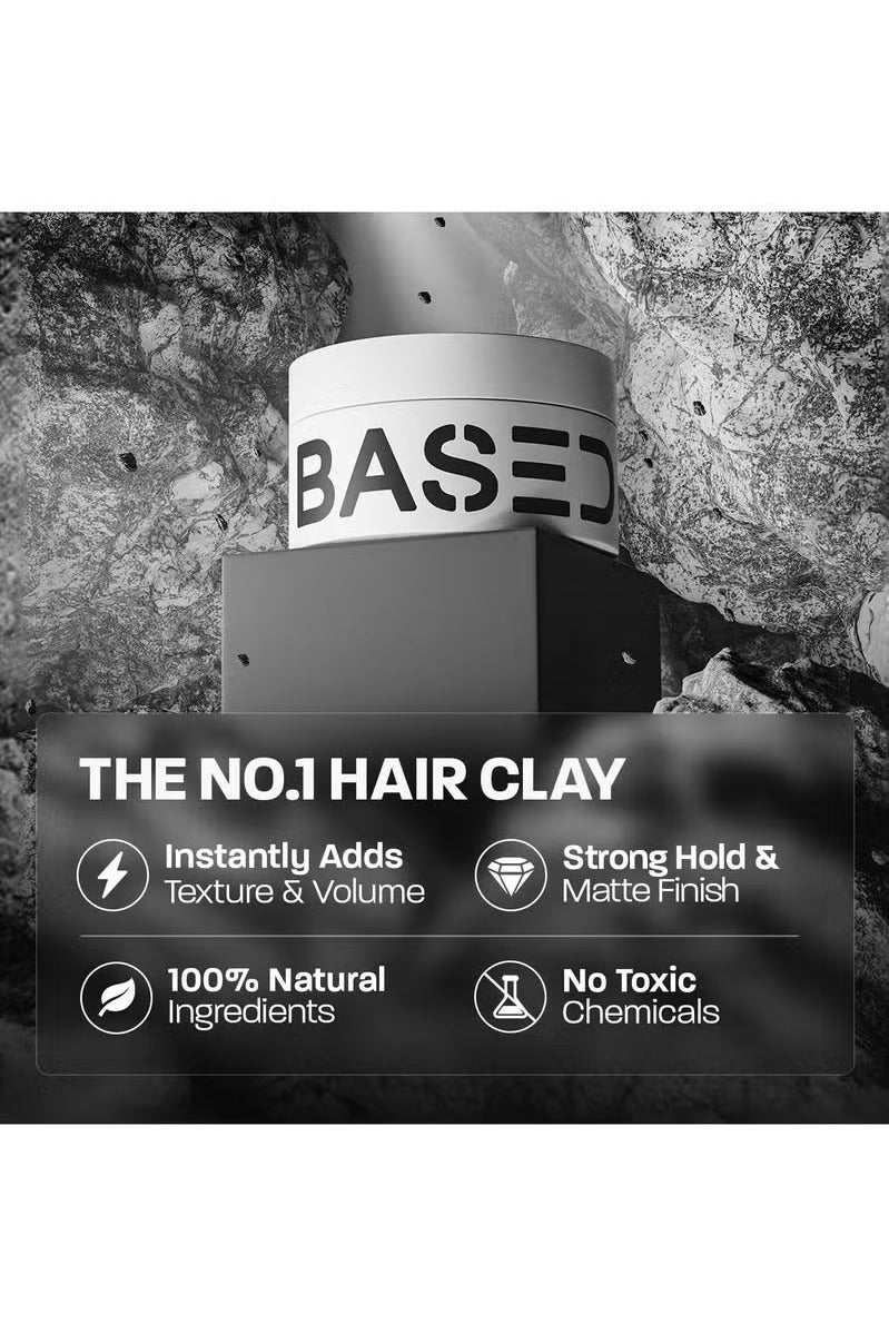 Based Hair Clay for Men, Premium Hair Clay with Strong Hold, Texturizing Finish, & Zero Shine, Styling Clay for Medium, Thick, Straight, or Wavy Hair, Santal Sandalwood Fragrance (3oz Pack of 1) - Image 2