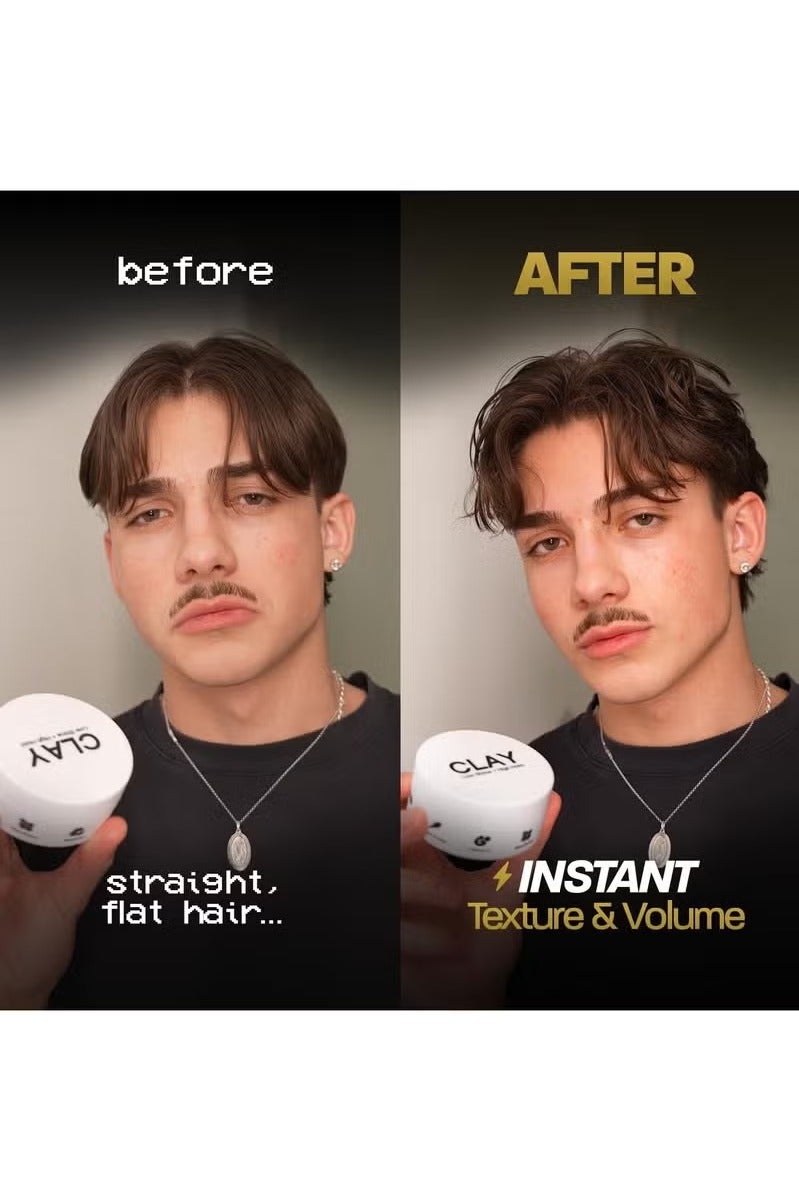 Based Hair Clay for Men, Premium Hair Clay with Strong Hold, Texturizing Finish, & Zero Shine, Styling Clay for Medium, Thick, Straight, or Wavy Hair, Santal Sandalwood Fragrance (3oz Pack of 1) - Image 3