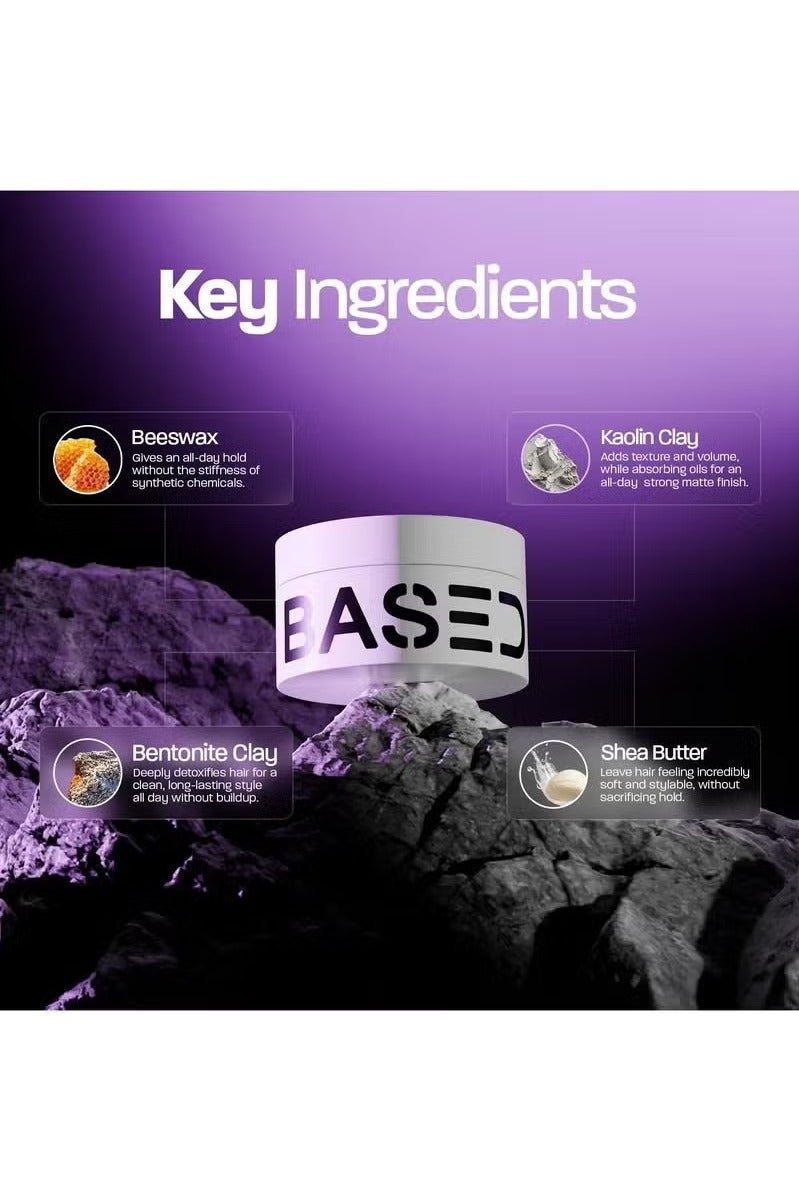 Based Hair Clay for Men, Premium Hair Clay with Strong Hold, Texturizing Finish, & Zero Shine, Styling Clay for Medium, Thick, Straight, or Wavy Hair, Santal Sandalwood Fragrance (3oz Pack of 1) - Image 5