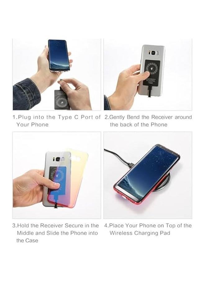 Wireless Charger Receiver - Wireless Charger Slim Chip | USB C Charger Receiver Adapters | Slim Receiver Chip | Wireless Type C Charging Receiver | Wireless Charger Receiver Fast Charge Type C Phone