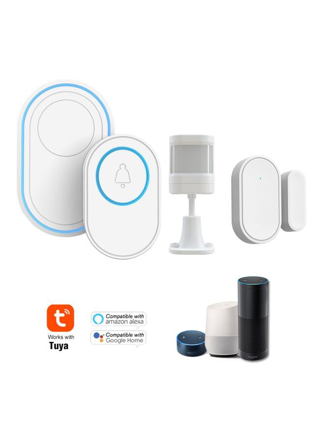 NIBEMINENT Wireless Doorbell Alarm Security Kit White/Blue - Image 2