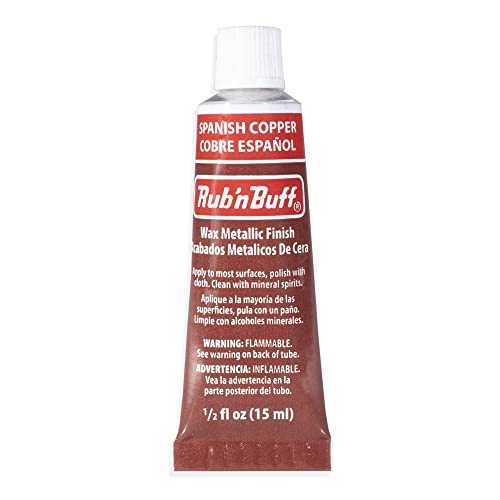 AMACO Rub n Buff Wax Metallic Finish Rub n Buff Spanish Copper 15ml Tube Versatile Gilding Wax for Finishing Furniture Antiquing and Restoration Rub and Buff Colors Single Tube - Image 1