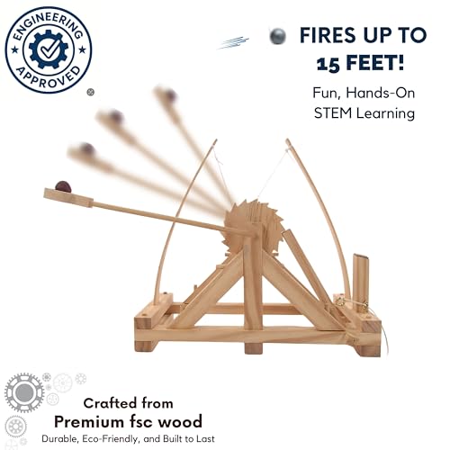 Pathfinders STEM Kits – Leonardo da Vinci Catapult kit | Trebuchet Science Kits for Kids Age 12-14 | Toys for Ages 8-13 Physics Toys | Kids Engineering kit | Learning Resource | Engineering - Image 5
