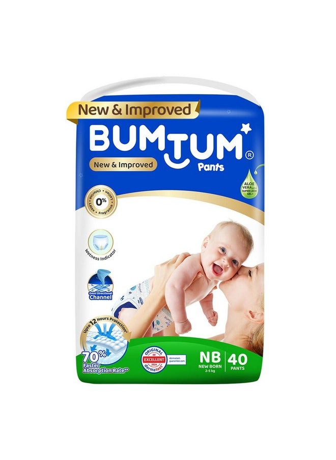 Bumtum Baby Diaper Pants, New Born, 40 Count, Double Layer Leakage Protection Infused With Aloe Vera, Cottony Soft High Absorb Technology - pzsku/Z0877F197D9FFD5A17EE8Z/45/_/1738305845/621342bc-d37a-4627-8722-6cbc372b3641