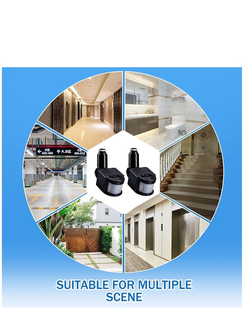 Motion Sensor 3 PCS Motion Detector Black Automatic Dusk to Dawn 12V DC Motion Human Infrared Sensor Motion Light Switch and 240 Degree Replacement Motion Sensor Pir Sensor - Image 3