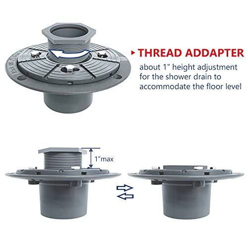 Neodrain 2-Inch PVC Sub Drain, Shower Drain Base, No Hub Shower Drain Base with Rubber Gasket for 2 inch Linear & Square Drain Installation - Image 2