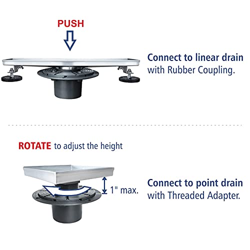 Neodrain 2-Inch PVC Sub Drain, Shower Drain Base, No Hub Shower Drain Base with Rubber Gasket for 2 inch Linear & Square Drain Installation - Image 5
