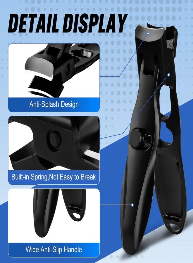 Swocky German Nail Clippers, Premium Stainless Steel Wide Jaw Anti Splash Design,Ultra Sharp Heavy Duty Clippers with Ergonomic Lever,Perfect for Men,Women, and Seniors(2 Pack) - Image 3