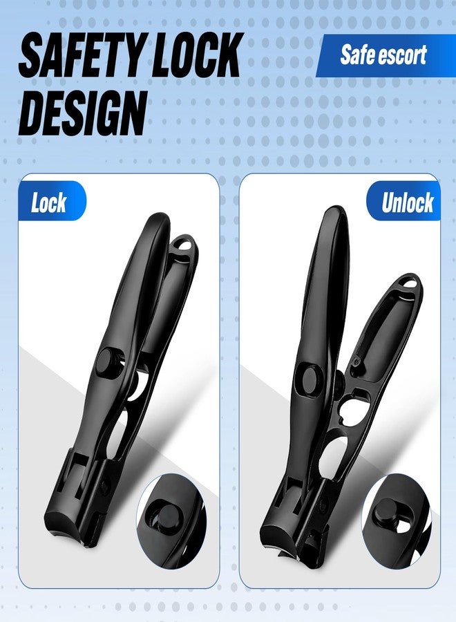 Swocky German Nail Clippers, Premium Stainless Steel Wide Jaw Anti Splash Design,Ultra Sharp Heavy Duty Clippers with Ergonomic Lever,Perfect for Men,Women, and Seniors(2 Pack) - Image 2