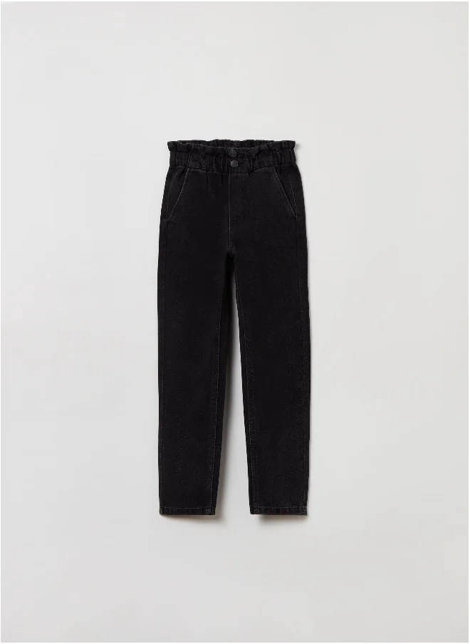 او في اس OVS Paper Bag Jeans With Pockets