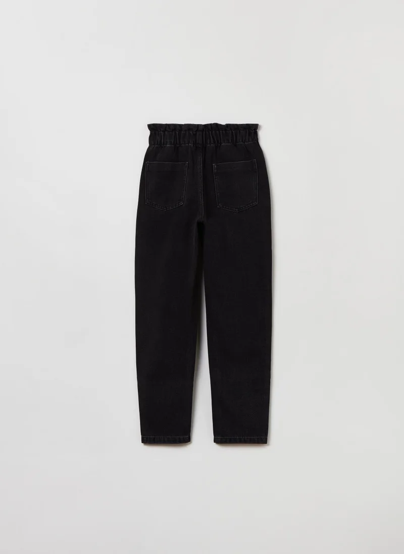 او في اس OVS Paper Bag Jeans With Pockets
