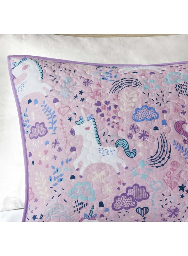 Urban Habitat Kids All Season Children Bedding Coverlet Bedspread, Decorative Pillow, Girls Bedroom Décor, Cotton, Lola Pink, Twin - Image 4