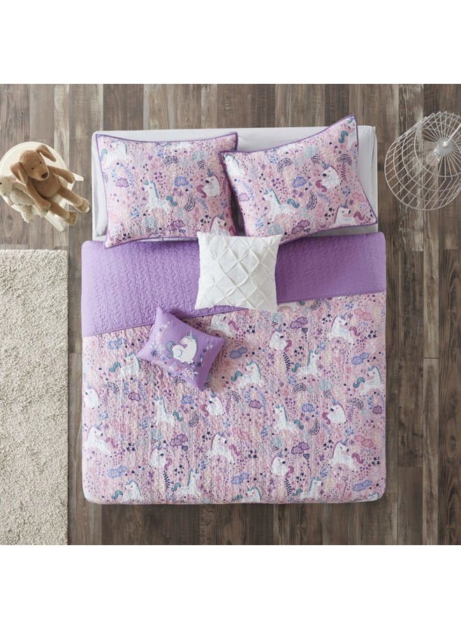 Urban Habitat Kids All Season Children Bedding Coverlet Bedspread, Decorative Pillow, Girls Bedroom Décor, Cotton, Lola Pink, Twin - Image 3