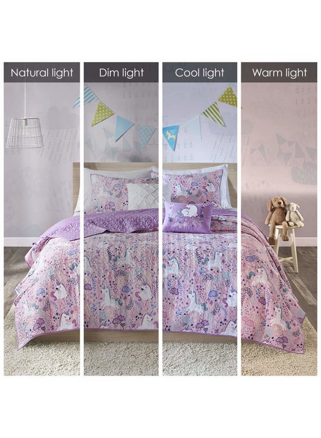 Urban Habitat Kids All Season Children Bedding Coverlet Bedspread, Decorative Pillow, Girls Bedroom Décor, Cotton, Lola Pink, Twin - Image 2