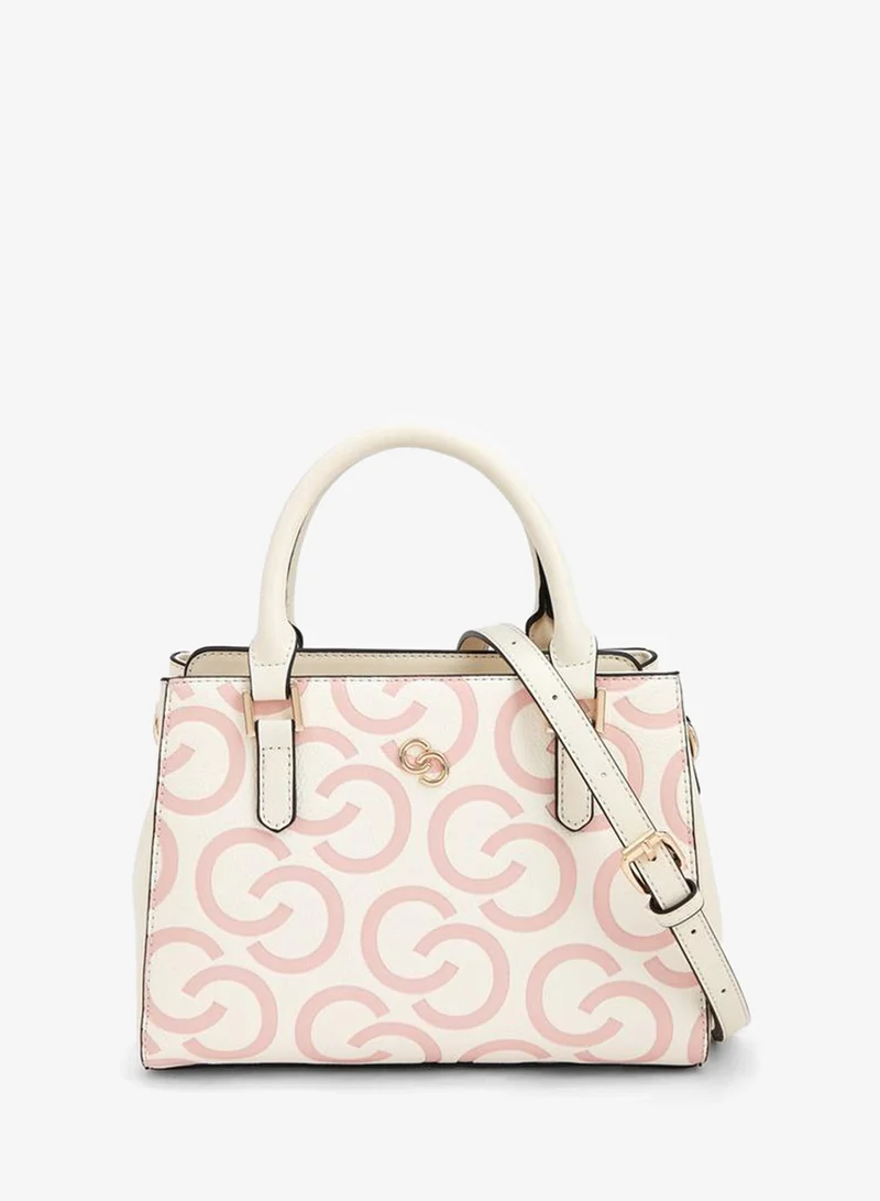 Monogram Debossed Tote Bag With Adjustable Strap