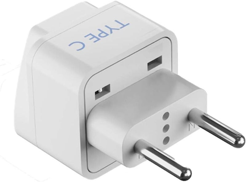 Ceptics Europe Travel Adapter, India To Russia, Europe, Turkey & More - Type C - Perfect For Laptop, Camera Charger And More - CE Certified - Rohs Compliant - White - Image 1