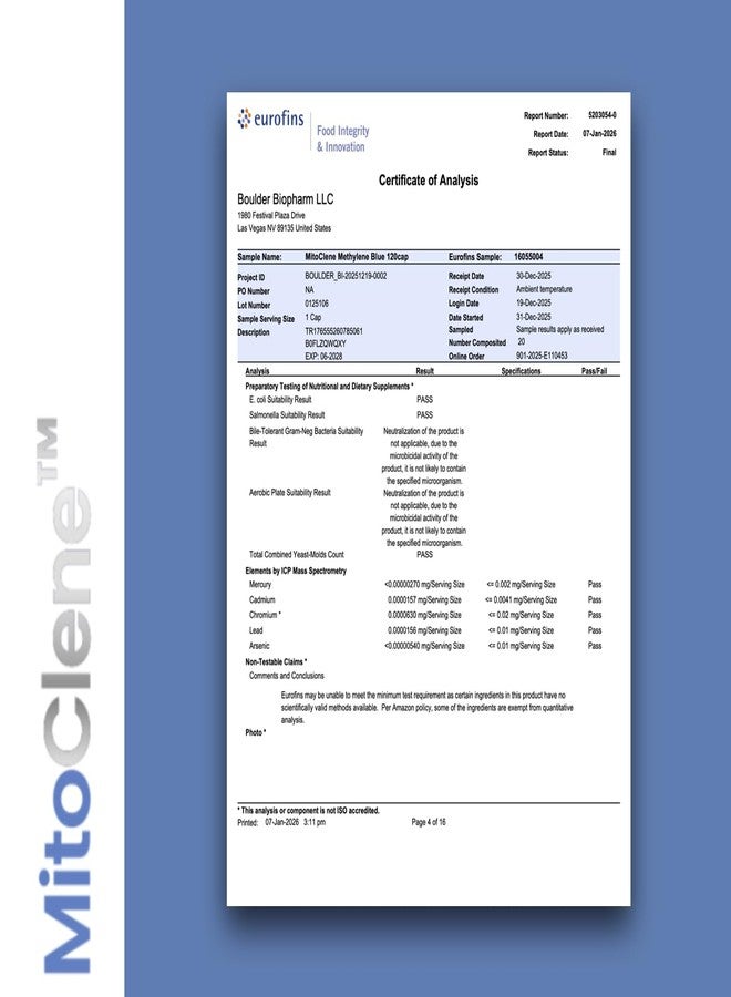 CELCLENE MitoClene 120 Extended-Release Methylene Blue Capsules 10mg Pharmaceutical USP Grade, 4 Month Supply, Advanced Delivery for Mitochondrial Energy Support, with Vitamin C & Zinc Picolinate - Image 4