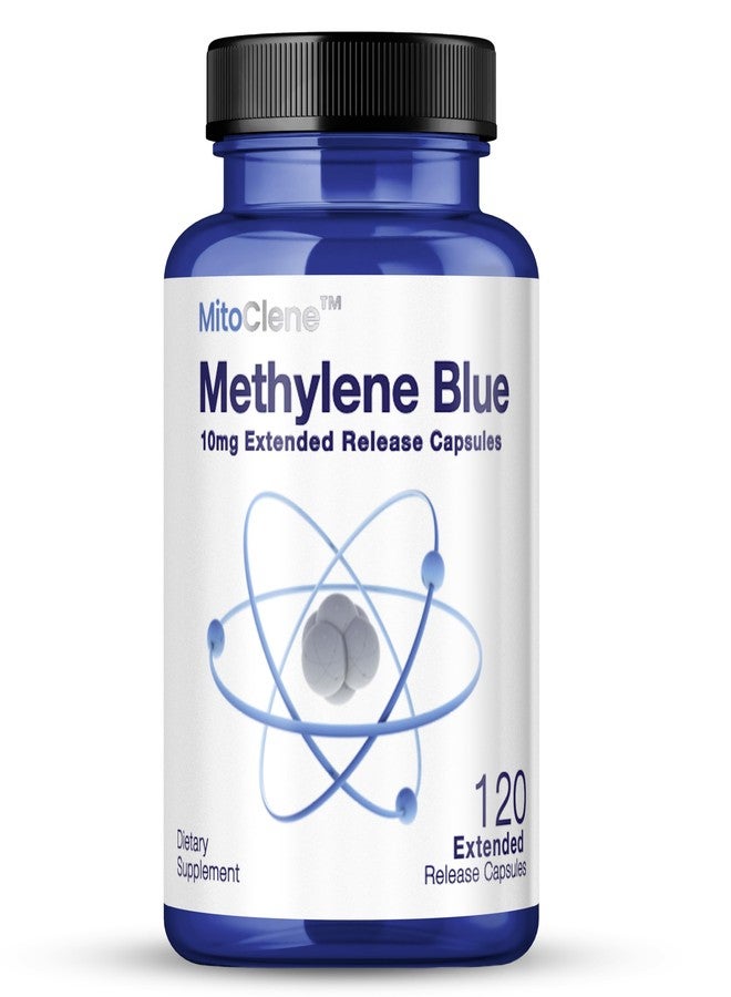 CELCLENE MitoClene 120 Extended-Release Methylene Blue Capsules 10mg Pharmaceutical USP Grade, 4 Month Supply, Advanced Delivery for Mitochondrial Energy Support, with Vitamin C & Zinc Picolinate - Image 1