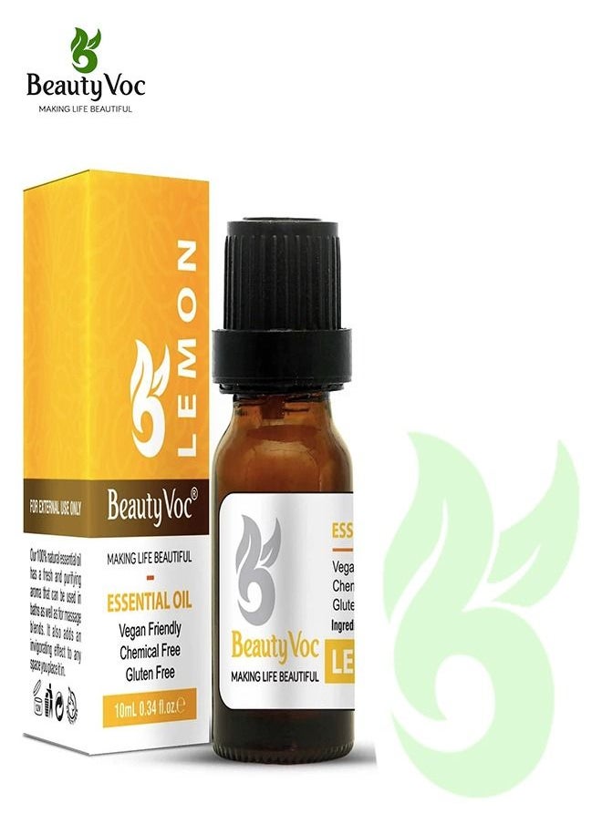 BEAUTY VOC 10ml Lemon Oil with Essence of Finest Lemons for Beauty and Wellness, Infused with Natural Antioxidants and Brightening Power, Elevate Skin, Mood, and Clarity  - Image 1