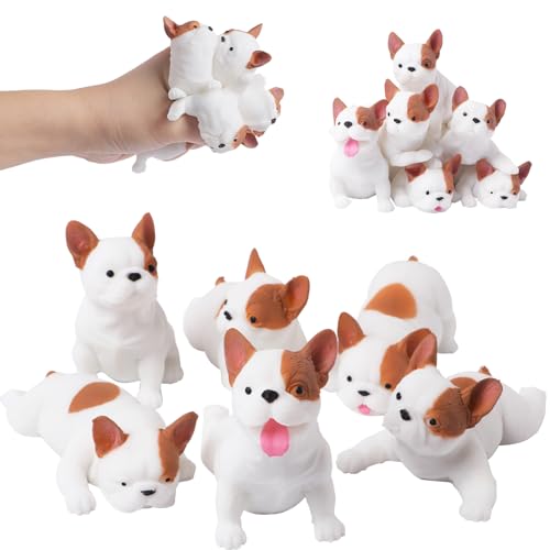 AiSiXin 6Pcs Dog Squishy Toys for Kids Cute Fidget Toys Stress Balls for Adults Sensory Stress Toys Squish Squeeze Ball Stress Relief Toy Squishy Ball Stretch Squeeze Toys Party Favors for Boys Girls - Image 1