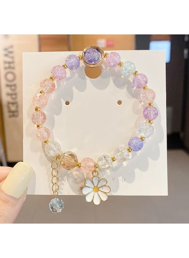 Goolsky سوار خرز زجاجي من ديزي - سلسلة يد ملونة مثل الحلوى للفتيات، مجوهرات طلابية لطيفة ومنعشة - Image 4