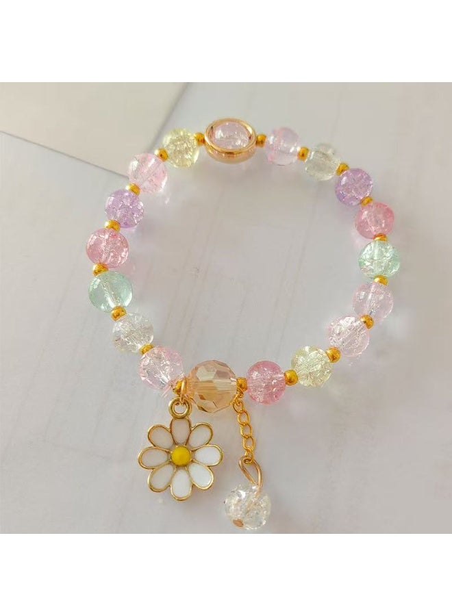 Goolsky سوار خرز زجاجي من ديزي - سلسلة يد ملونة مثل الحلوى للفتيات، مجوهرات طلابية لطيفة ومنعشة - Image 5