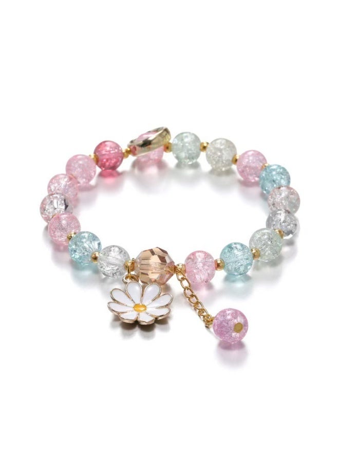 Goolsky سوار خرز زجاجي من ديزي - سلسلة يد ملونة مثل الحلوى للفتيات، مجوهرات طلابية لطيفة ومنعشة - Image 1