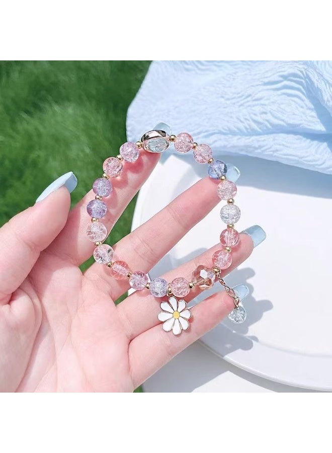 Goolsky سوار خرز زجاجي من ديزي - سلسلة يد ملونة مثل الحلوى للفتيات، مجوهرات طلابية لطيفة ومنعشة - Image 3