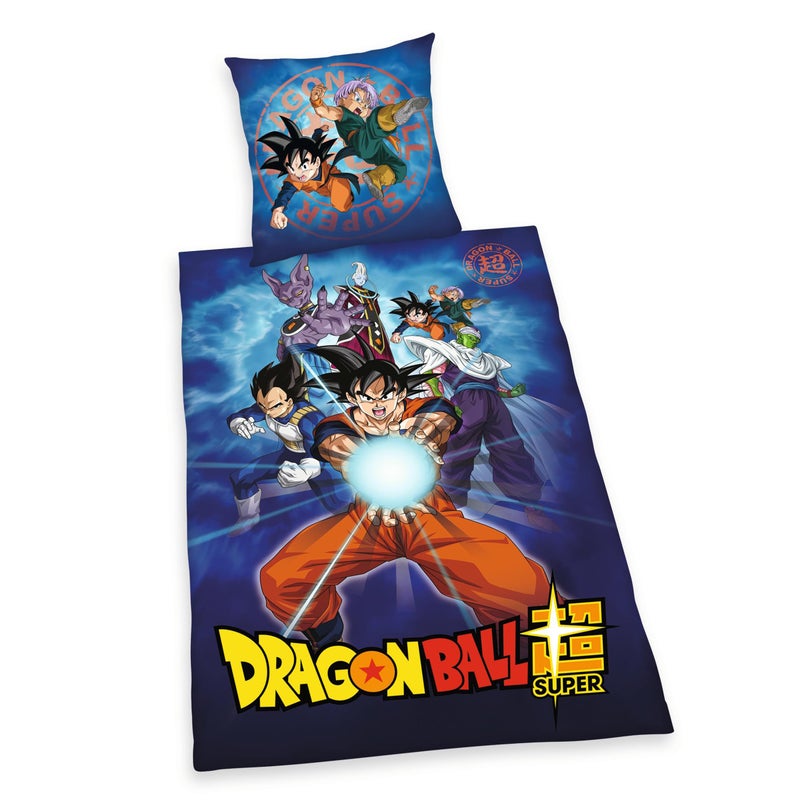 Klaus Herding GmbH Dragonball Super Bed Linen Pillowcase Approx 70 x 90 cm Duvet Cover Approx 140 x 200 cm with Smooth Zip 100 Cotton Renforc